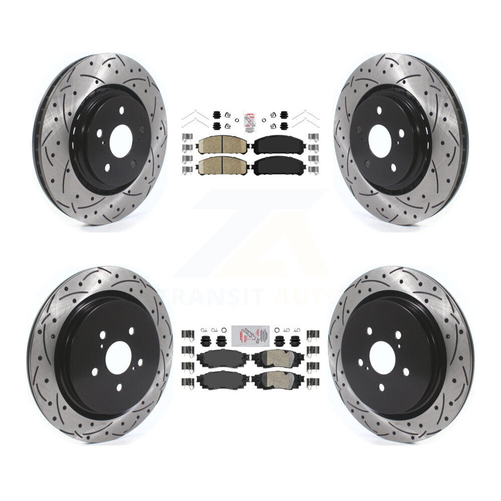 Kit de Rotors de frein à fente de forage de tampon en céramique avant et arrière pour Lexus RX350 RX450h RX350