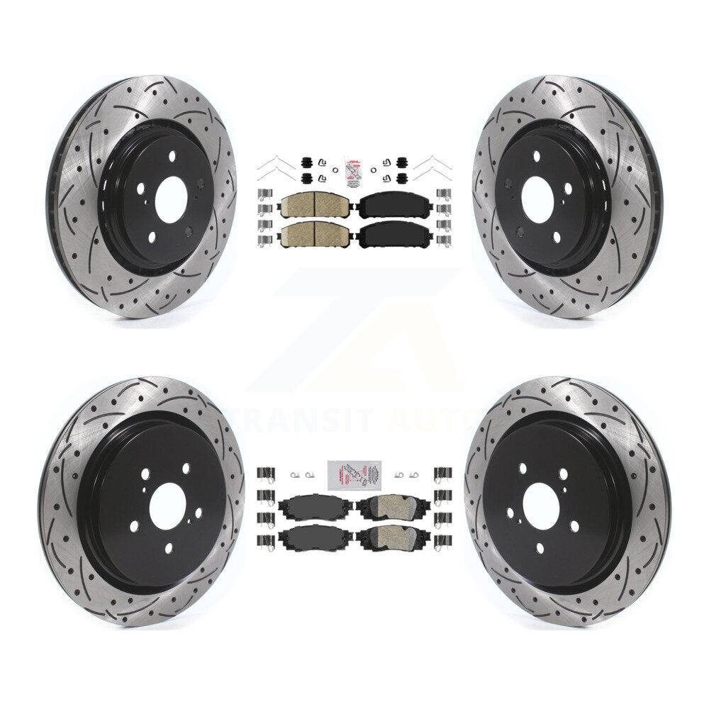 Kit de Rotors de frein à fente de forage de tampon en céramique avant et arrière pour Lexus RX350 RX450h RX350