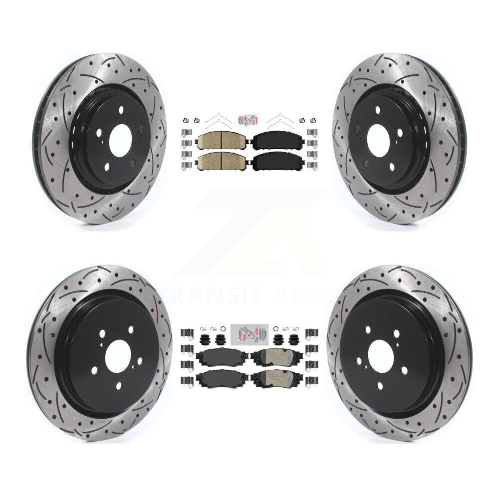 Kit de Rotors de frein à fente de forage de tampon en céramique avant et arrière pour Lexus RX350 RX450h RX350