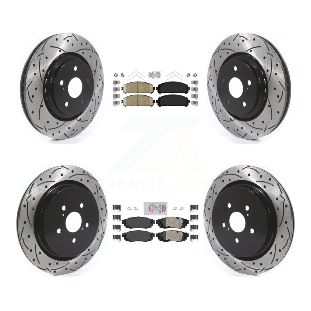 Kit de Rotors de frein à fente de forage de tampon en céramique avant et arrière pour Lexus RX350 RX450h RX350
