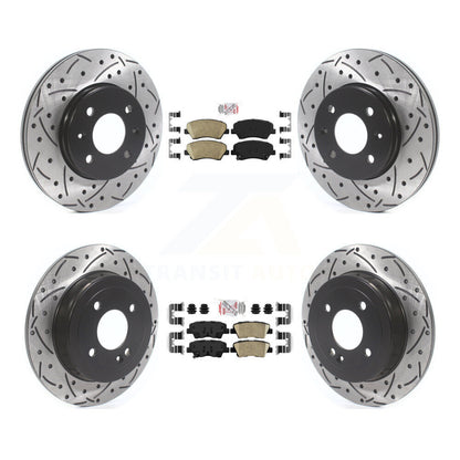 Kit de Rotor de frein avec coussinets en céramique avant et arrière, fente percée, pour Hyundai Accent Kia Ri