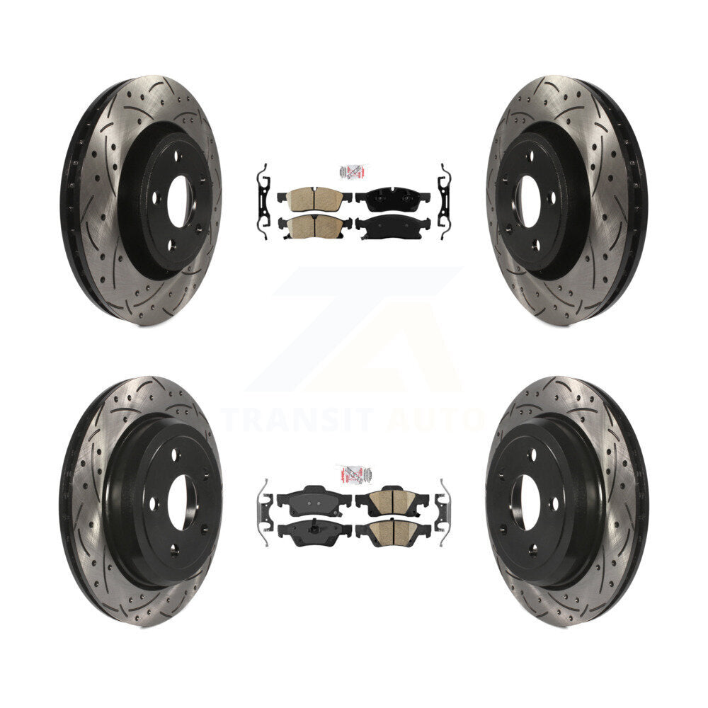 Kit de Rotor de frein avec coussinets en céramique avant et arrière, fente percée, pour Jeep Grand Cherokee W