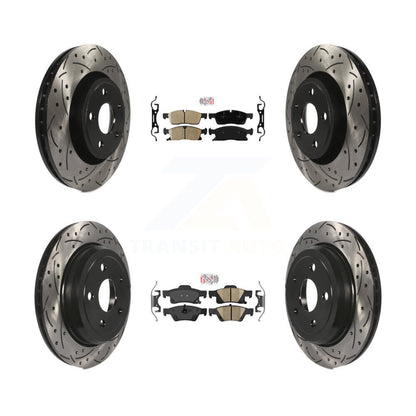 Kit de Rotor de frein avec coussinets en céramique avant et arrière, fente percée, pour Jeep Grand Cherokee W