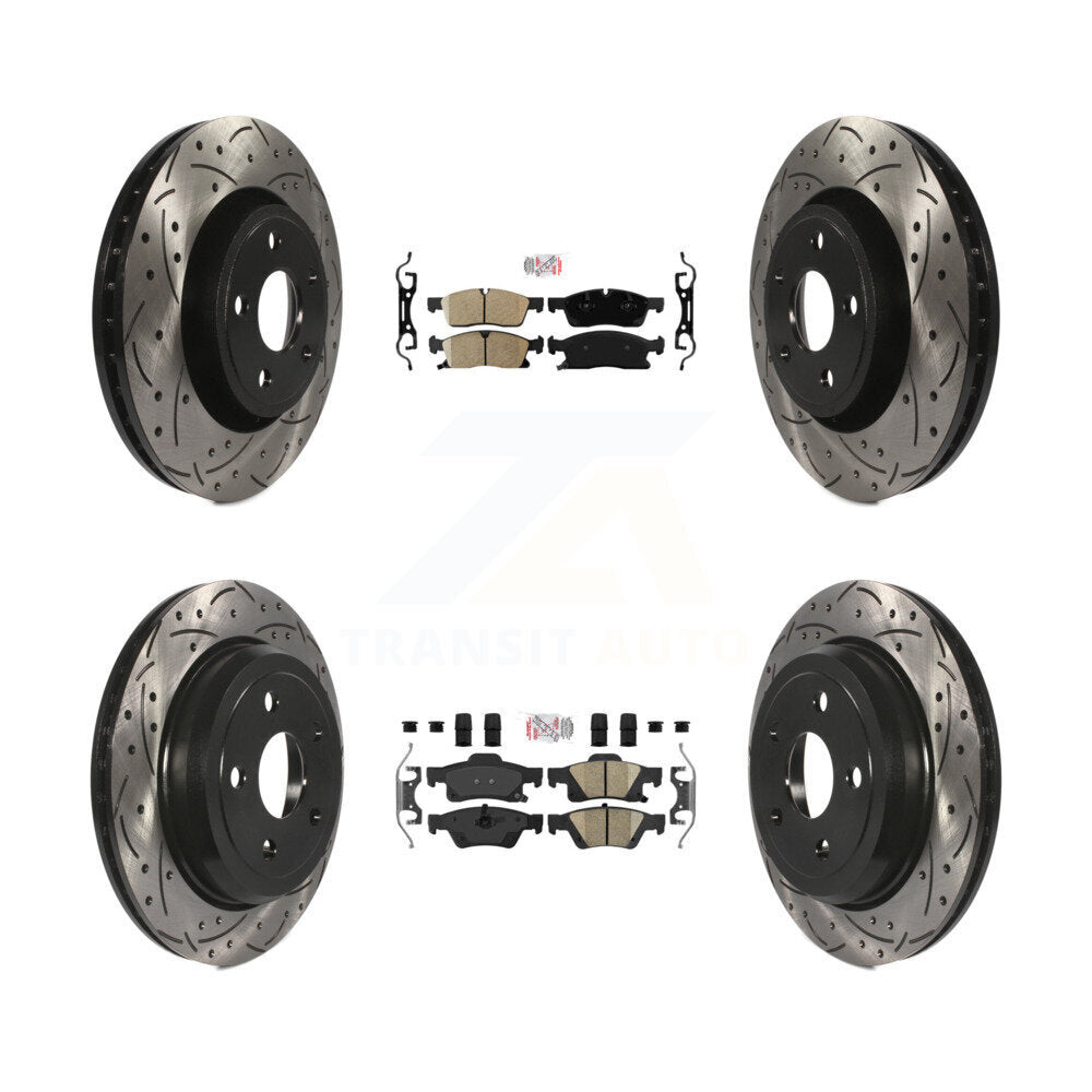 Kit de Rotor de frein avec coussinets en céramique avant et arrière, fente percée, pour Jeep Grand Cherokee W