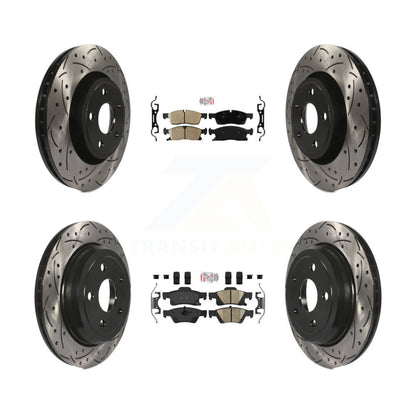 Kit de Rotor de frein avec coussinets en céramique avant et arrière, fente percée, pour Jeep Grand Cherokee W