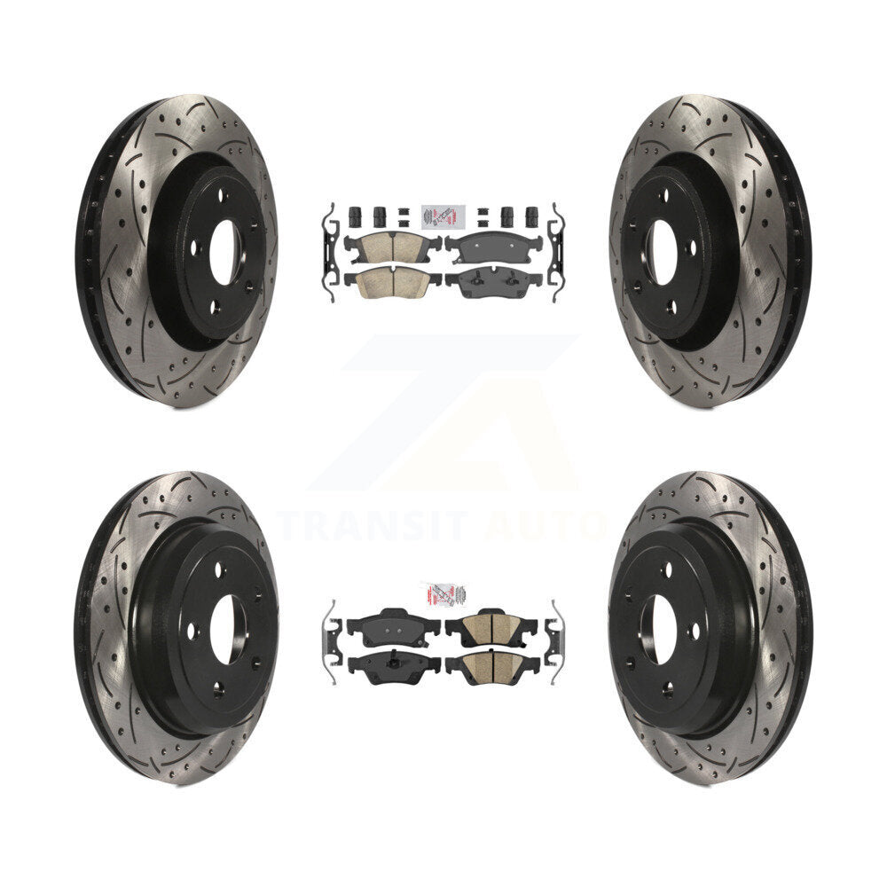 Kit de Rotor de frein avec coussinets en céramique avant et arrière, fente percée, pour Jeep Grand Cherokee W