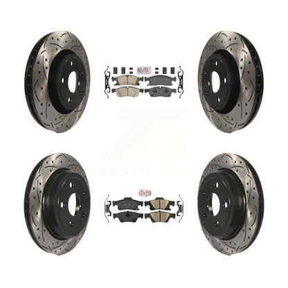 Kit de Rotor de frein avec coussinets en céramique avant et arrière, fente percée, pour Jeep Grand Cherokee W