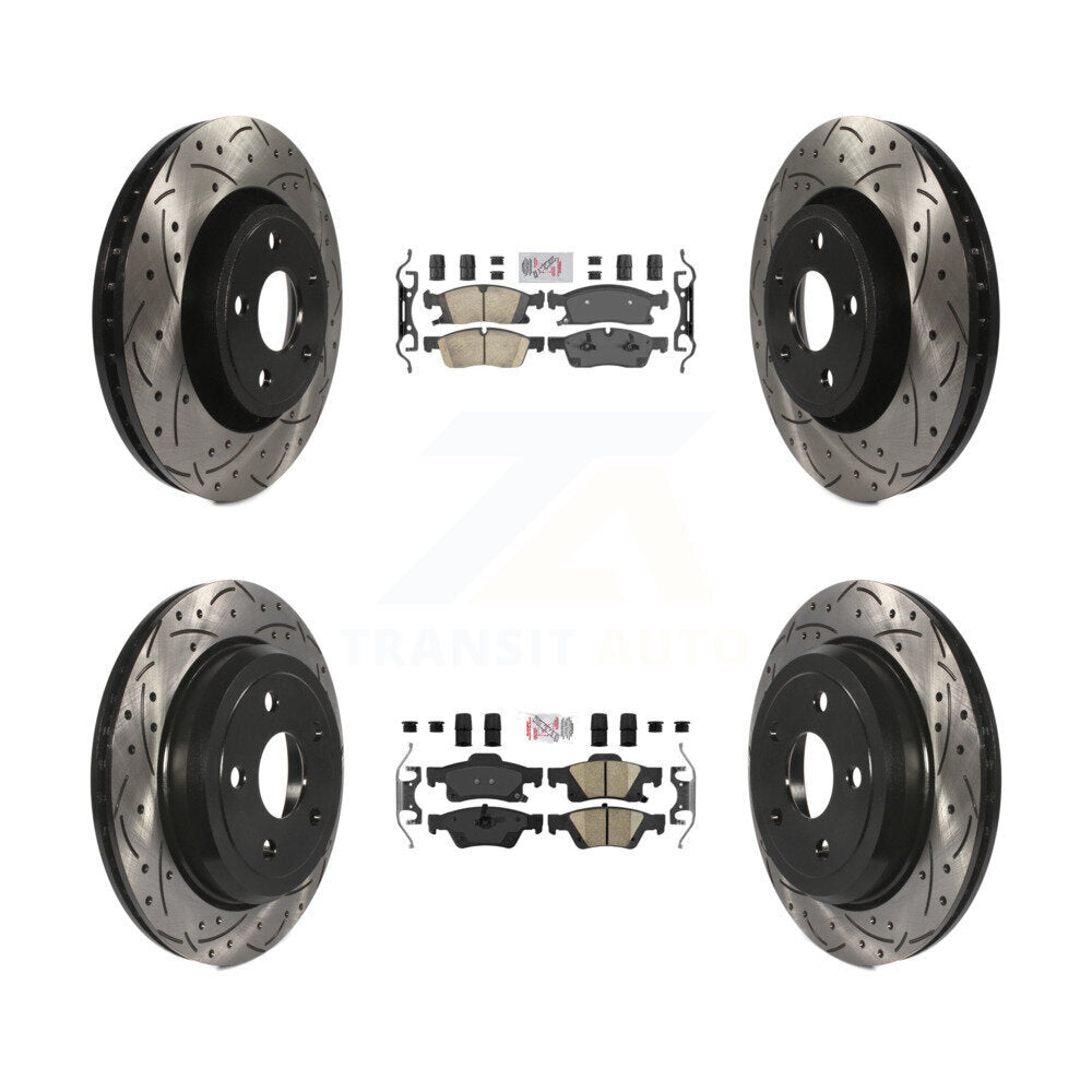 Kit de Rotor de frein avec coussinets en céramique avant et arrière, fente percée, pour Jeep Grand Cherokee W
