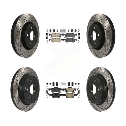 Kit de Rotor de frein avec coussinets en céramique avant et arrière, fente percée, pour Jeep Grand Cherokee W