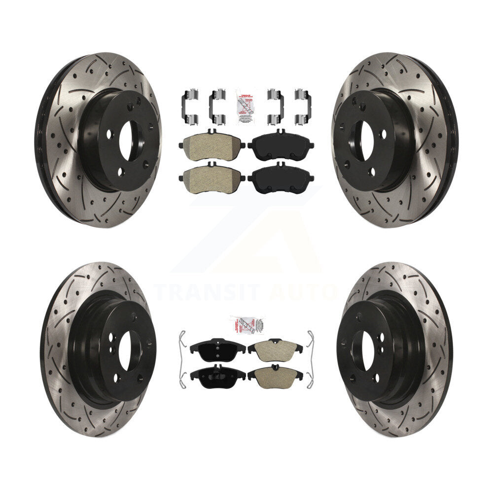 Kit de Rotor de frein à fente percée à plaquettes semi-métalliques avant et arrière, pour Mercedes-Benz C25