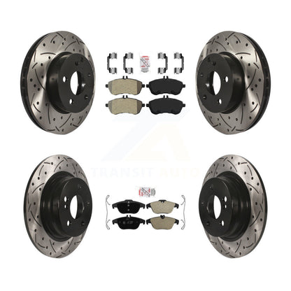 Kit de Rotor de frein à fente percée à plaquettes semi-métalliques avant et arrière, pour Mercedes-Benz C25