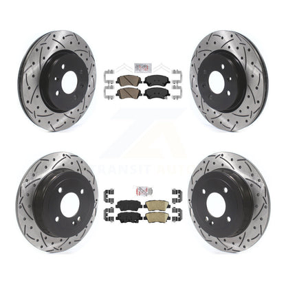 Kit de Rotor de frein avec coussinets en céramique avant et arrière, fente percée, pour Kia Rio Hyundai Accen
