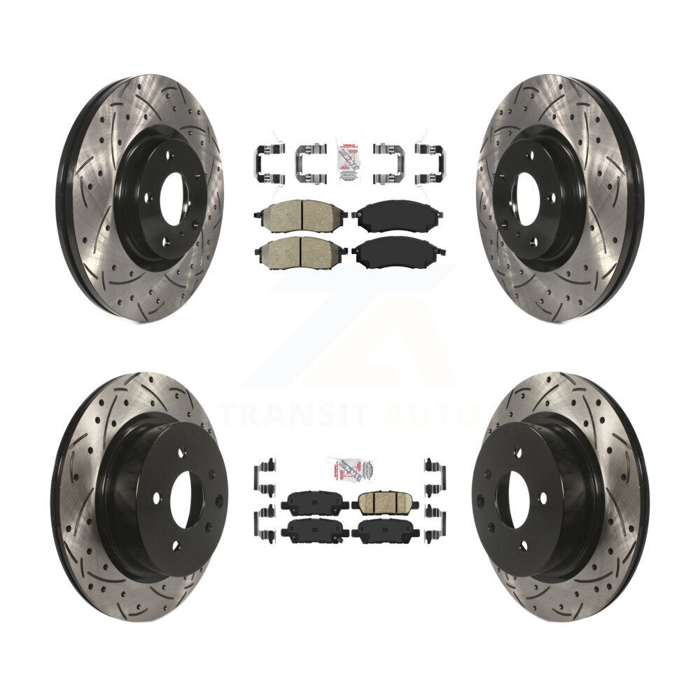 Kit de Rotor de frein à fente de forage en céramique avant semi-métallique arrière pour INFINITI G2