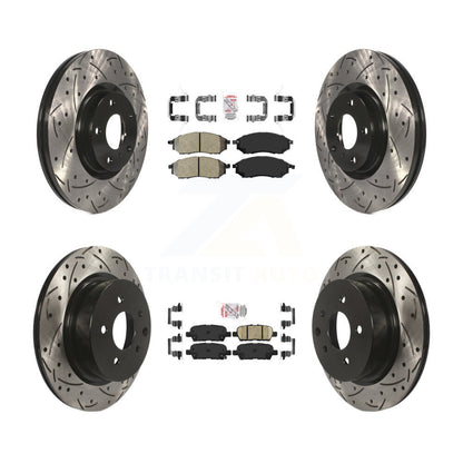 Kit de Rotor de frein à fente de forage en céramique avant semi-métallique arrière pour INFINITI G2