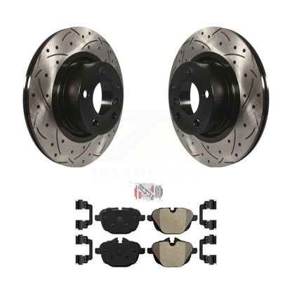 Kit de plaquettes semi-métalliques de Rotor de frein à disque fendu percé à revêtement arrière pour BMW X3 X