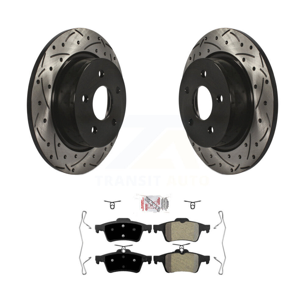 Kit de plaquettes de frein semi-métalliques pour rotors de frein à fente arrière, pour Ford Escape Transit c-ma