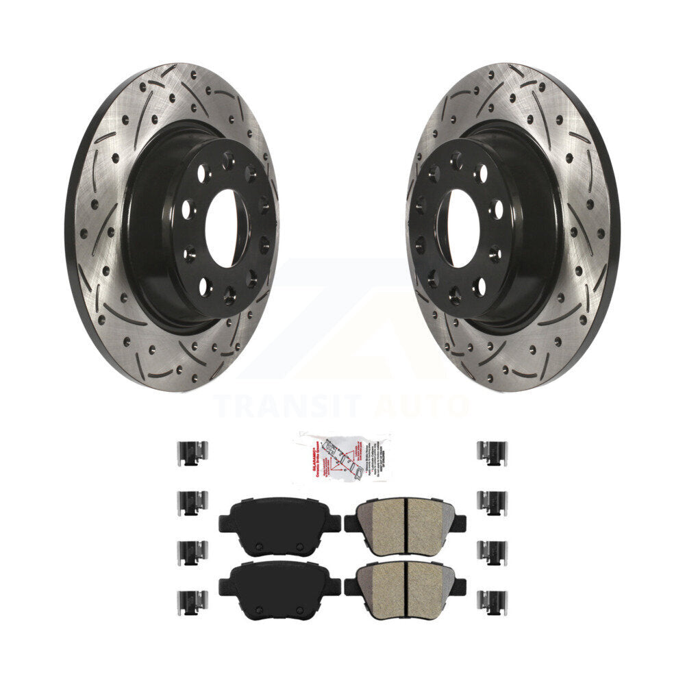 Kit de plaquettes semi-métalliques de Rotor de frein de fente de forage arrière pour Audi A3 Quattro volkswagen