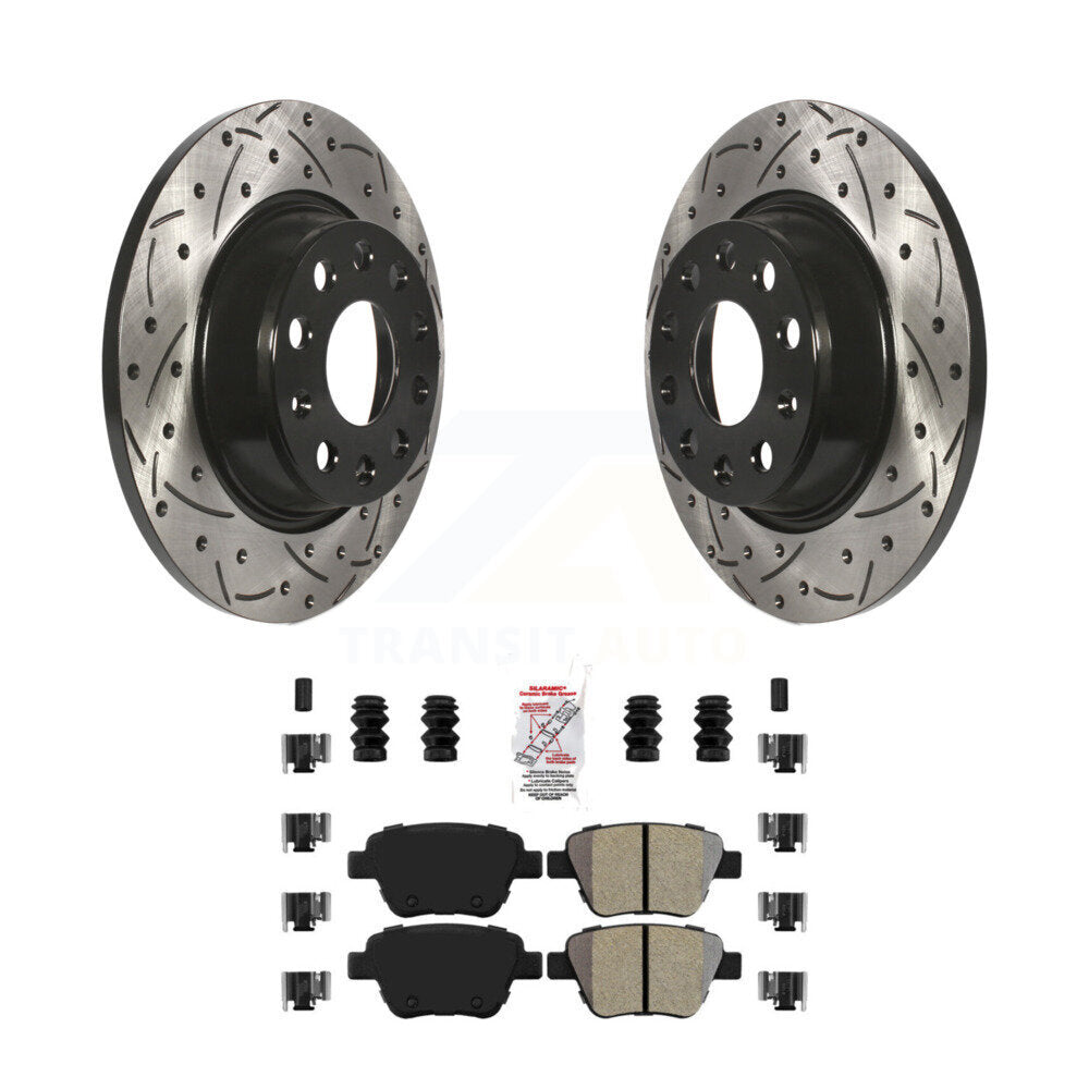 Kit de plaquettes semi-métalliques de Rotor de frein de fente de forage arrière pour Audi A3 Quattro volkswagen