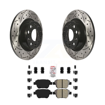 Kit de plaquettes semi-métalliques de Rotor de frein de fente de forage arrière pour Audi A3 Quattro volkswagen