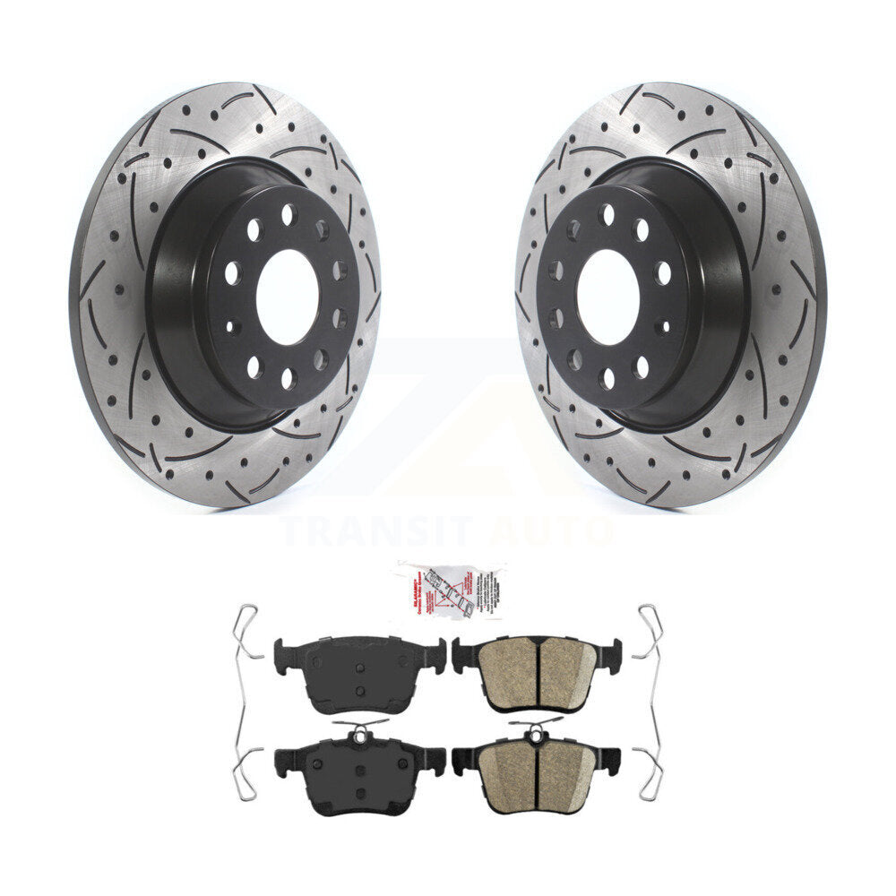 Kit de plaquettes en céramique pour Rotors de frein à fente de forage arrière, pour Volkswagen Tiguan Jetta Audi Q