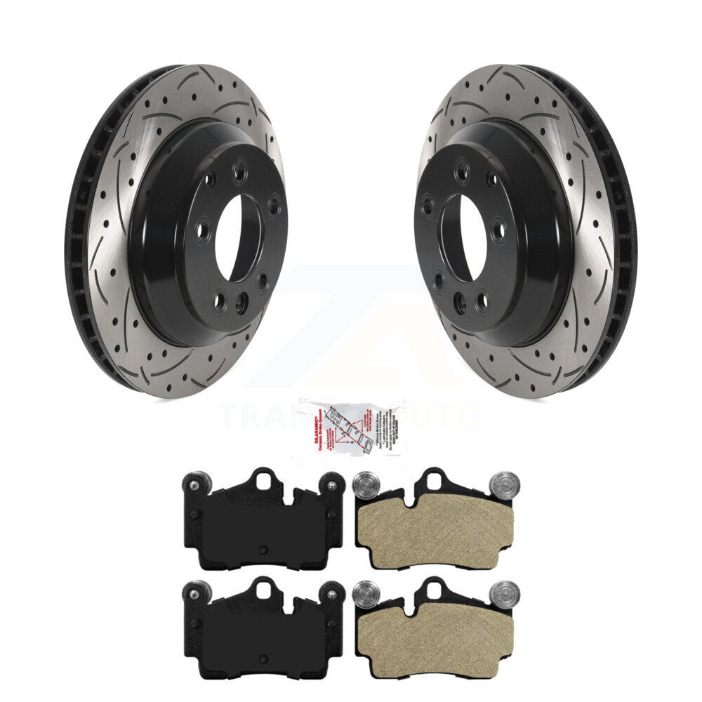 Kit de plaquettes de frein semi-métalliques pour rotors de frein à fente arrière percés, pour Audi Q7 Porsche Cayenn