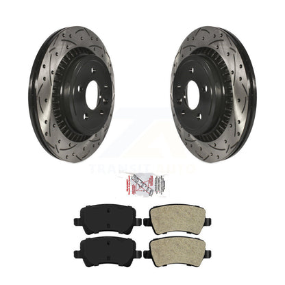 Kit de plaquettes semi-métalliques de rotors de frein à disque de fente de forage arrière pour Volvo XC6 2010-2017