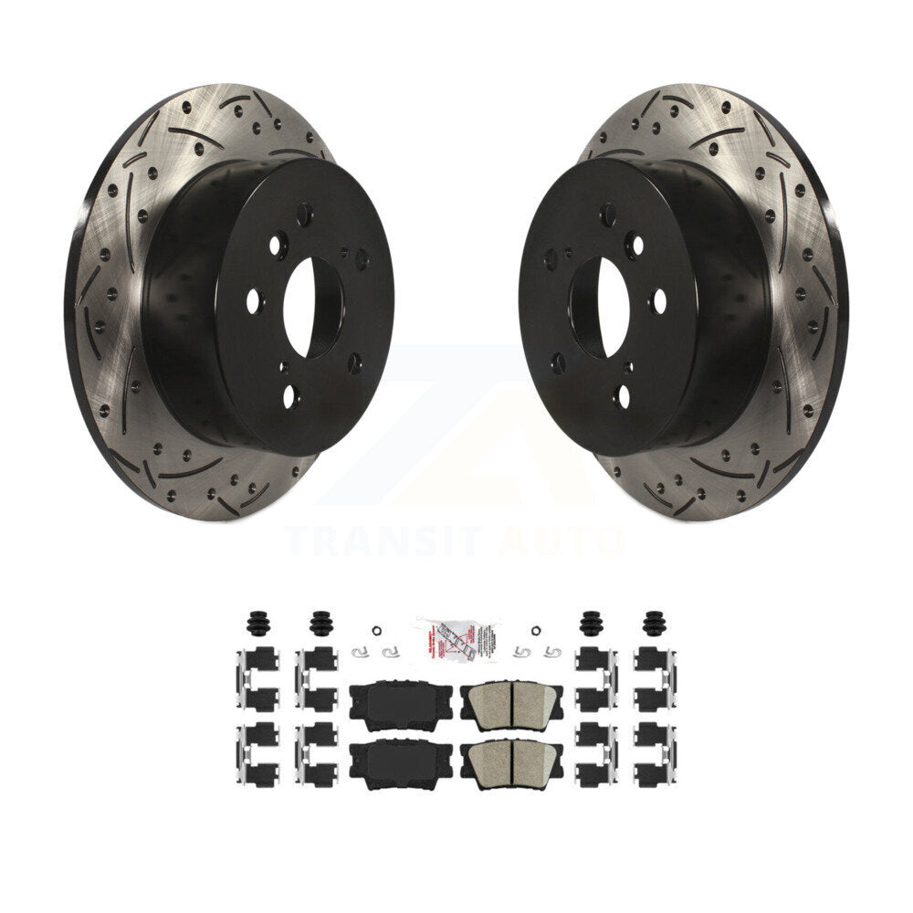 Kit de plaquettes en céramique pour Rotors de frein à fente de forage arrière, pour Toyota Camry Lexus ES350 Avalo