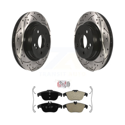 Kit de plaquettes de frein semi-métalliques pour rotors de frein à fente arrière percés pour Mercedes-Benz C300 C35