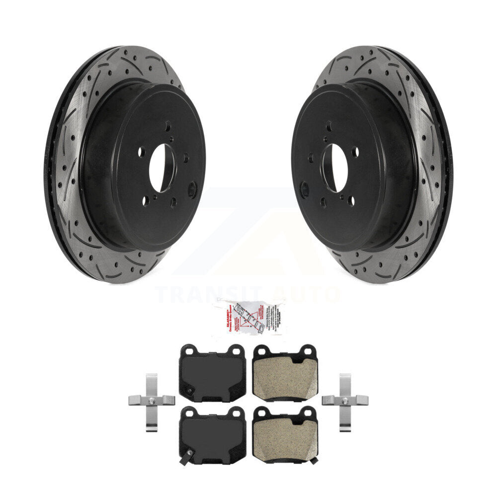 Kit de plaquettes semi-métalliques de rotors de frein à disque de fente de forage arrière pour Subaru BRZ Toyota 8