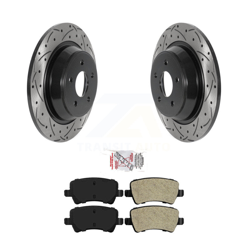 Kit de plaquettes de frein semi-métalliques pour rotors de frein à fente arrière percés pour Land Rover Range Evoqu