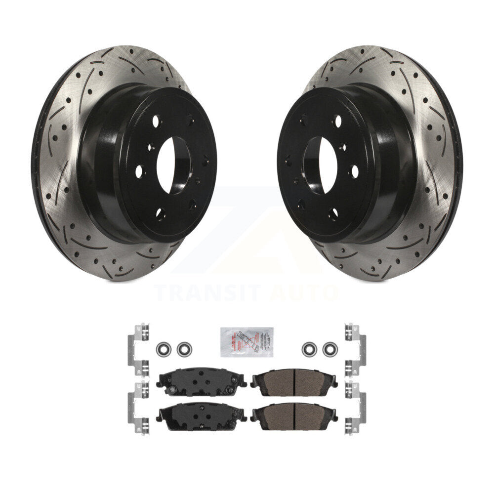 Kit de plaquettes semi-métalliques de Rotor de frein de fente de forage arrière pour Chevrolet GMC Silverado X