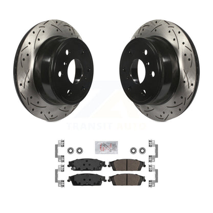 Kit de plaquettes semi-métalliques de Rotor de frein de fente de forage arrière pour Chevrolet GMC Silverado X