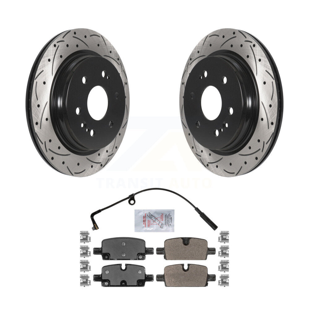 Kit de plaquettes semi-métalliques de Rotor de frein de fente de forage arrière pour GMC Chevrolet Silverado X
