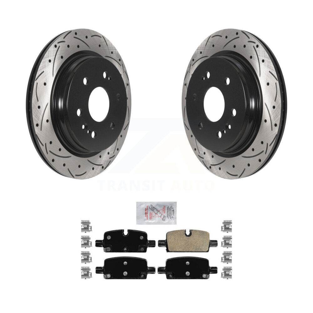 Kit de plaquettes en céramique pour Rotors de frein à fente de forage arrière, pour GMC Chevrolet Silverado 1500 X