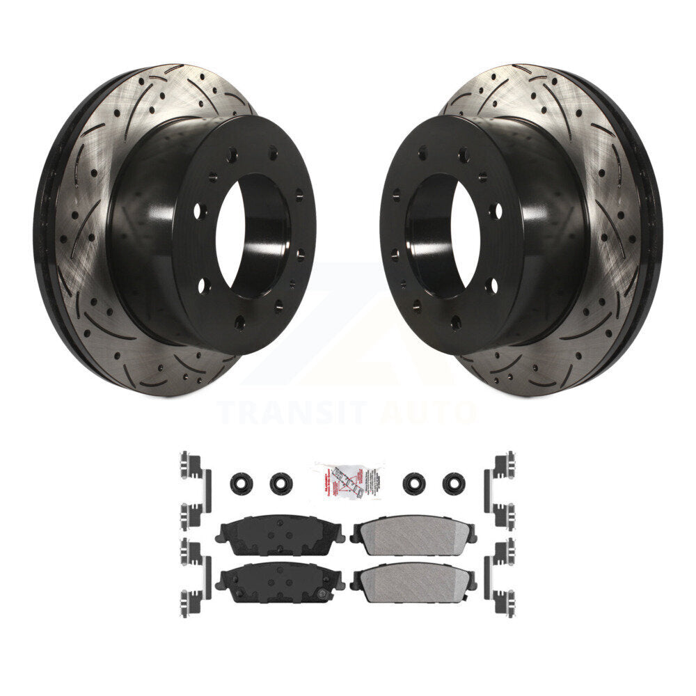 Kit de plaquettes semi-métalliques de Rotor de frein à fente arrière percée pour Chevrolet Silverado 150