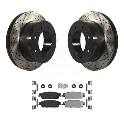 Kit de plaquettes semi-métalliques de Rotor de frein à fente arrière percée pour Chevrolet Silverado 150