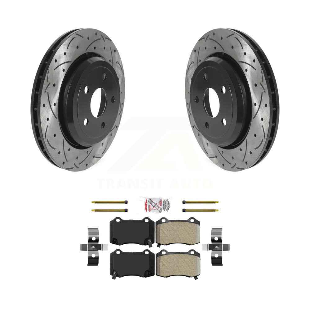 Kit de plaquettes semi-métalliques de Rotors de frein de fente de forage arrière pour Jeep Grand Cherokee Dodg