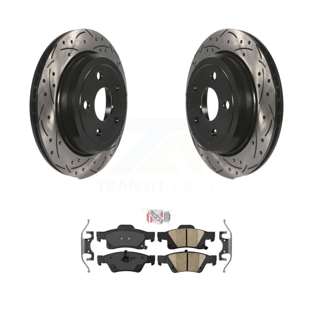 Rotor de frein à fente arrière percé et Kit de plaquettes en céramique pour Jeep Grand Cherokee Dodge W