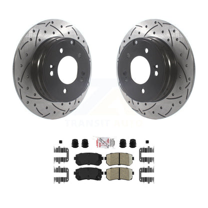Kit de plaquettes en céramique pour Rotor de frein à disque, fente arrière percée, pour Hyundai Tucson Sonata Ki