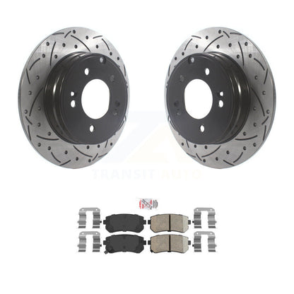 Kit de plaquettes en céramique pour Rotor de frein à disque, fente arrière percée, pour Hyundai Tucson Sonata Ki