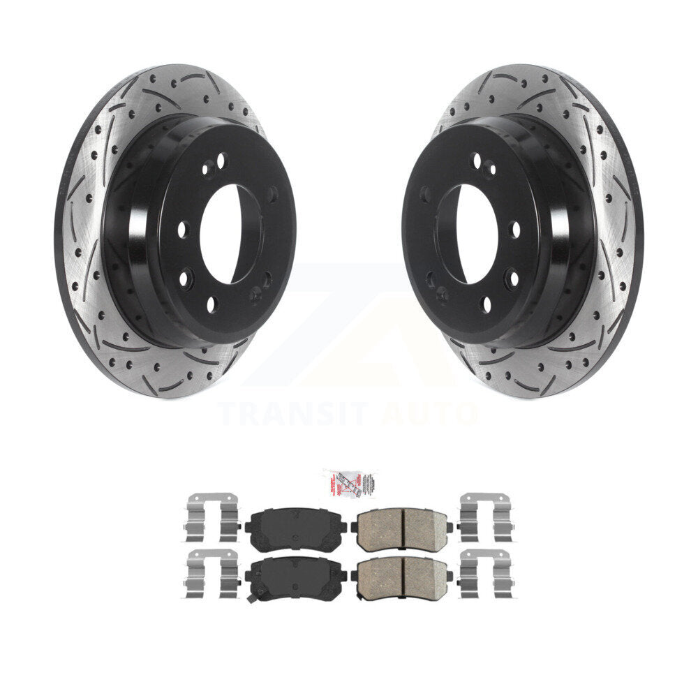 Kit de plaquettes en céramique pour Rotors de frein à disque, fente de perçage arrière, pour Hyundai Elantra Tucson Ki