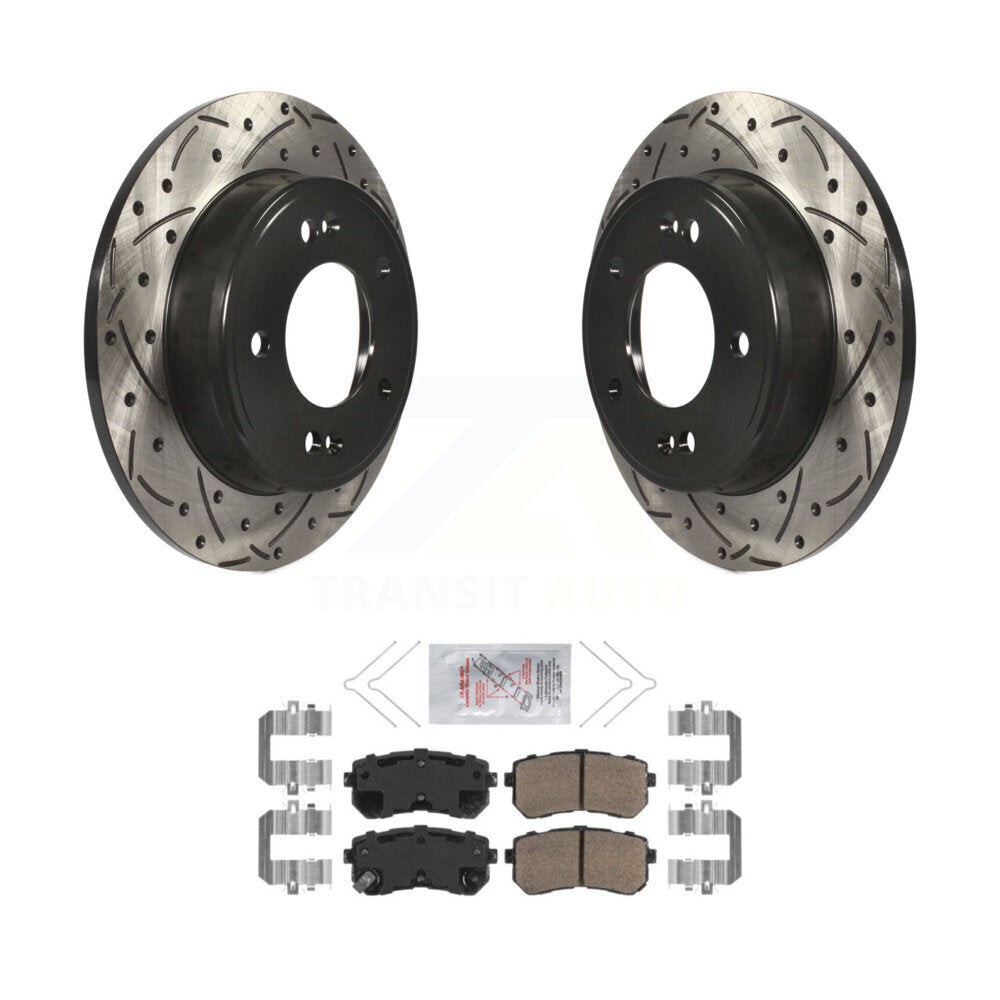 Kit de Rotor de frein à disque et de plaquettes en céramique, fente arrière percée, pour Hyundai Kona Kia Selto