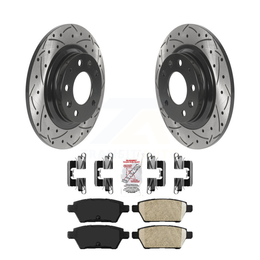 Kit de plaquettes en céramique pour Rotors de frein à fente de forage arrière, pour Ford Fusion Mazda 6 Lincoln MK