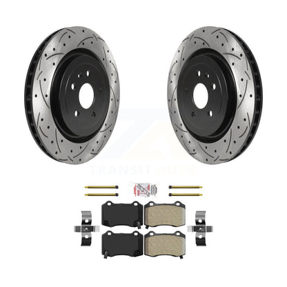 Kit de plaquettes semi-métalliques de Rotors de frein de fente de forage arrière pour Chevrolet Camaro Cadilla