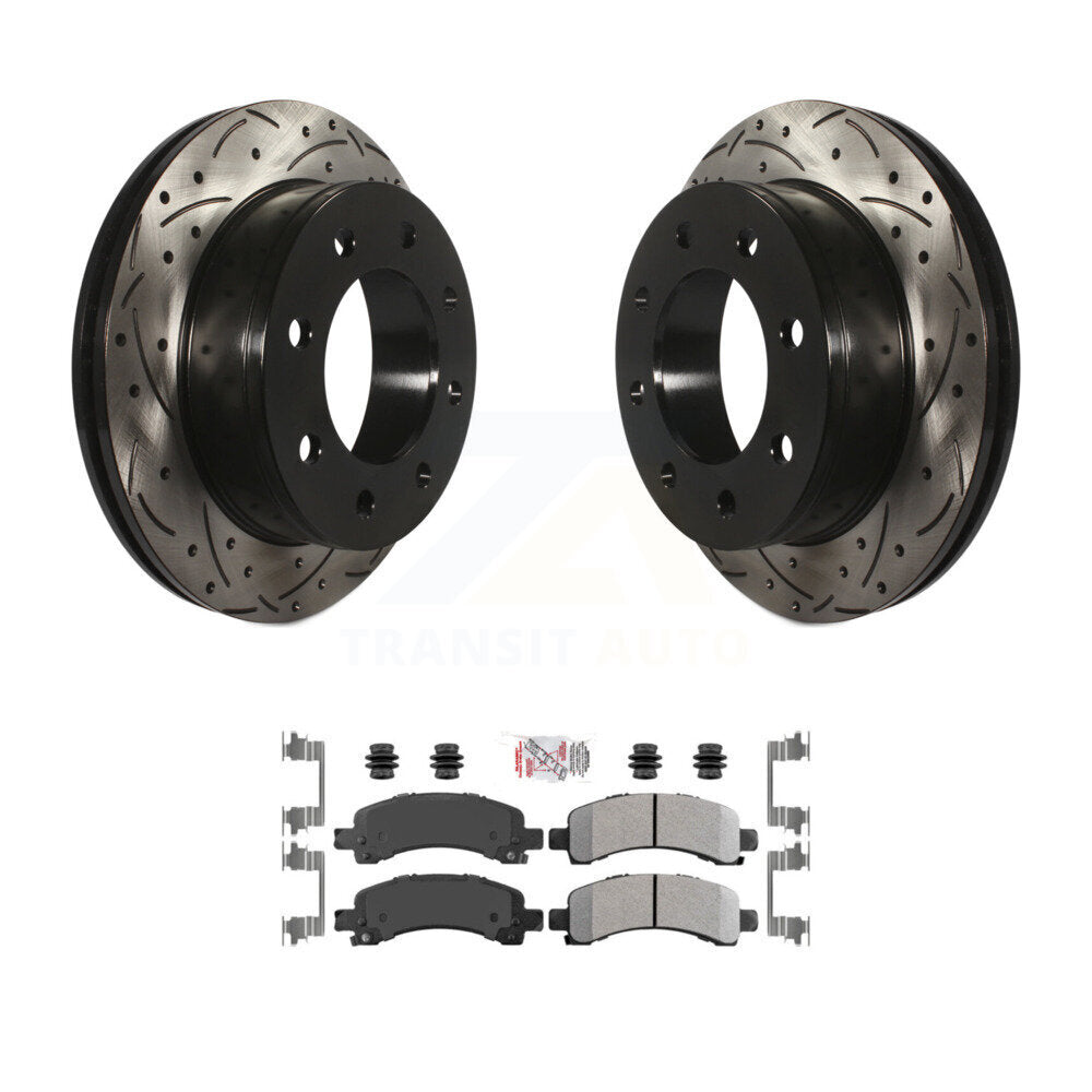 Rotors de frein à fente arrière, Kit de plaquettes semi-métalliques pour GMC Chevrolet Savana 350