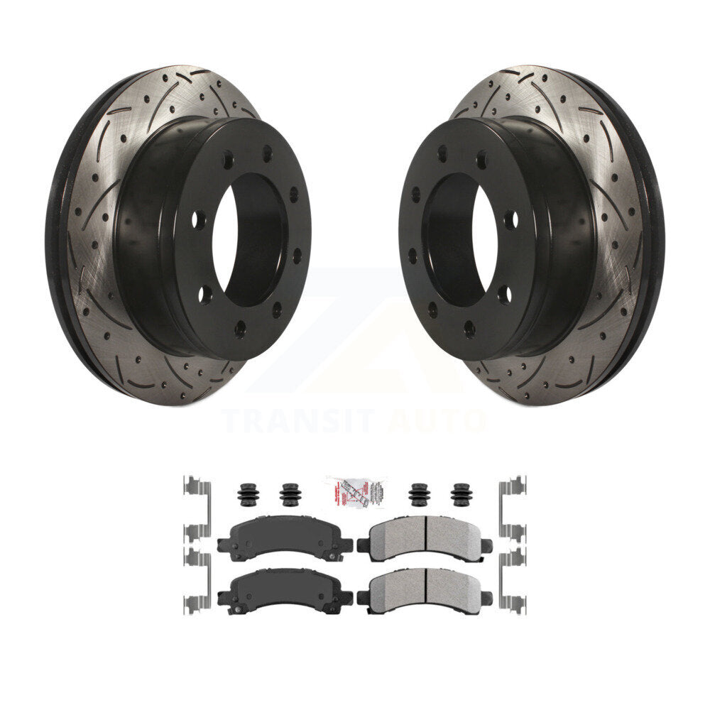 Rotors de frein à fente arrière, Kit de plaquettes semi-métalliques pour GMC Chevrolet Savana 250