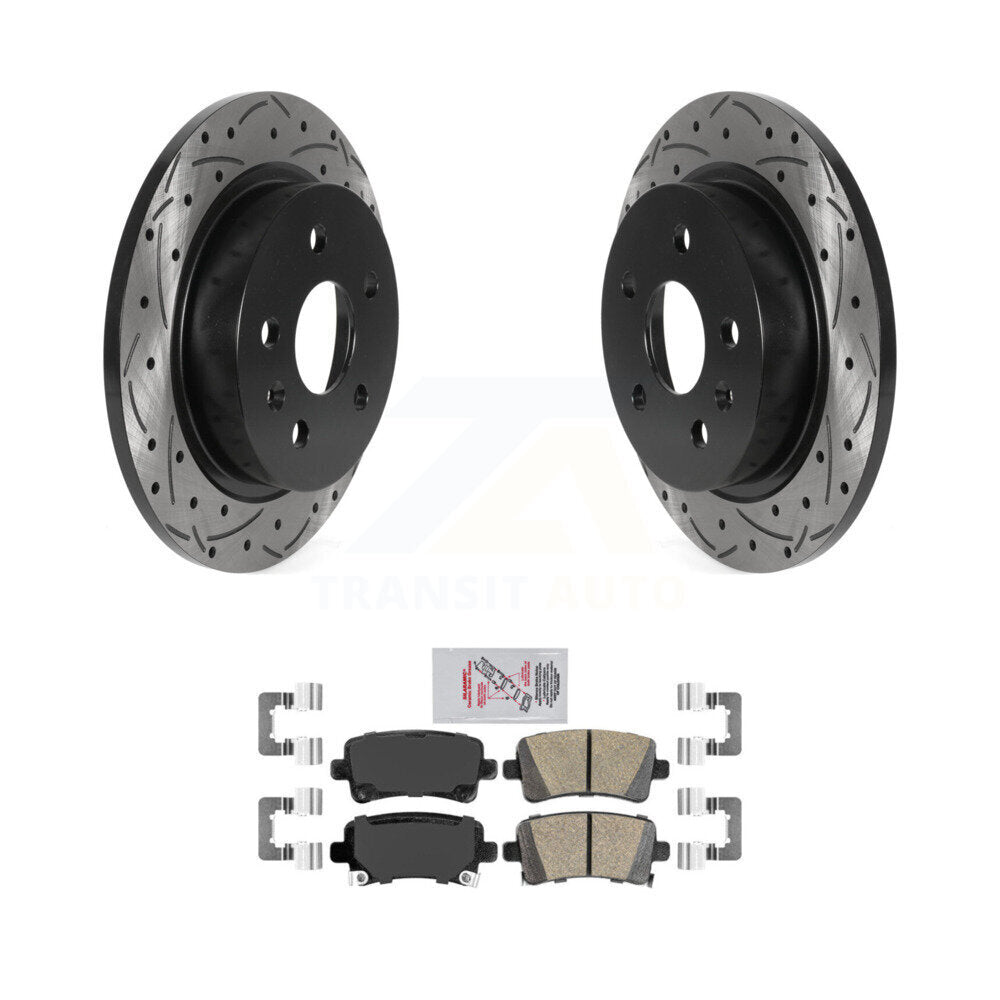 Rotor de frein à fente arrière percé et Kit de plaquettes en céramique pour Chevrolet Malibu Buick Rega