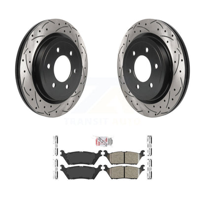 Kit de plaquettes de frein en céramique, Rotors de frein à fente arrière percés pour Ford F-150 Expedition Lincol