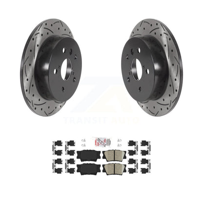 Rotors de frein à disque fendus percés à revêtement arrière et Kit de plaquettes en céramique pour Toyota Camr