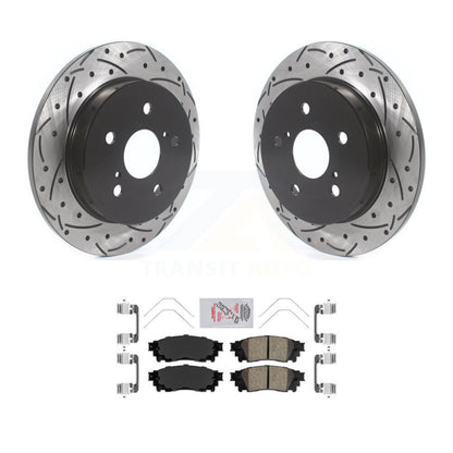 Rotor de frein à fente arrière percé et Kit de plaquettes en céramique pour Toyota RAV4 Camry Lexus C-H
